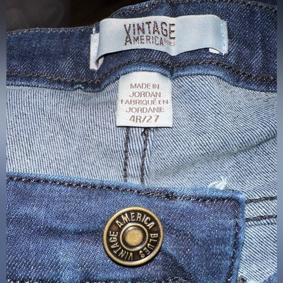 VINTAGE America Wonderland Super Skinny Dark Indigo Jeans size 4R/ 27 - Picture 10 of 15